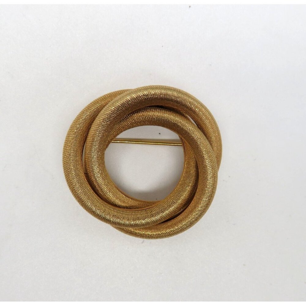Vintage‎ Sarah Coventry Brooch Twisted Circle Gold Tone Swirl Coiled Pin